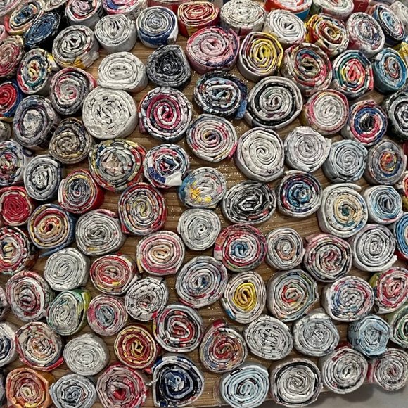 Rare Made By Humans Large 18 In Recycled Paper Spirals Bamboo Basket - Picture 10 of 10